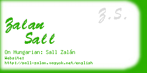 zalan sall business card